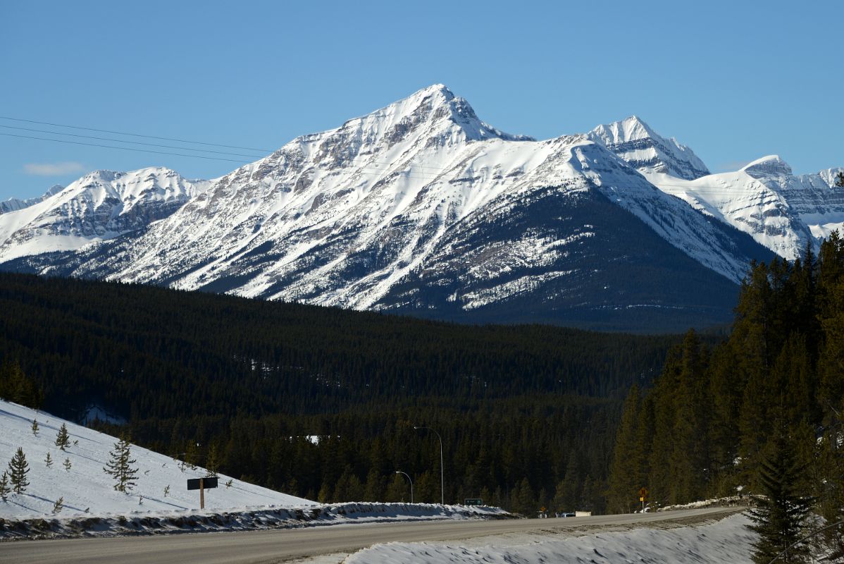 02D Mount Bosworth, Mount Daly From Drive To Lake Louise Ski Area